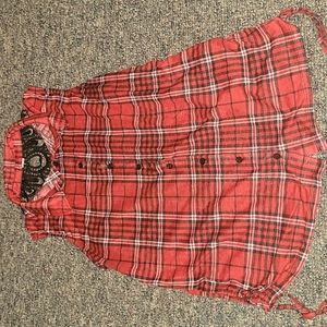 No boundaries Large flannel sleeveless collared button down